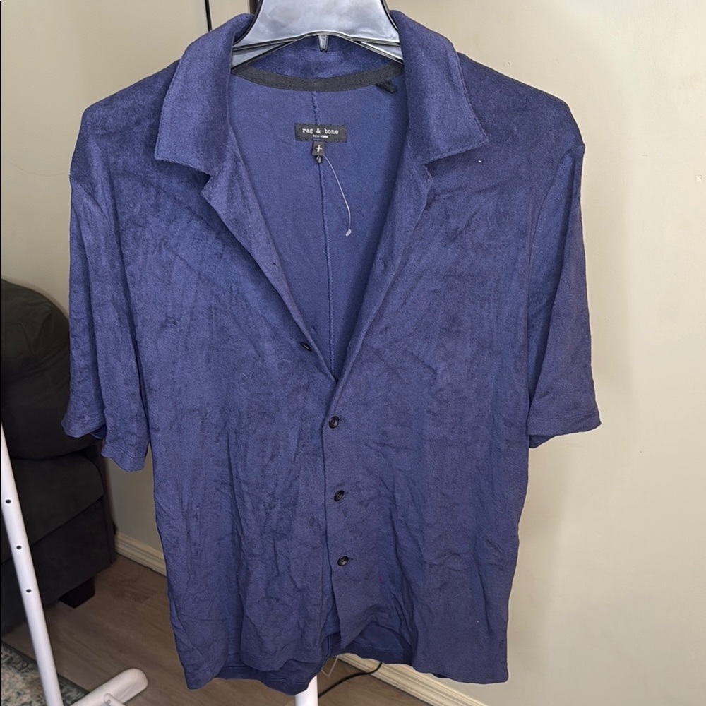 rag & bone Blue Button-Up Shirt